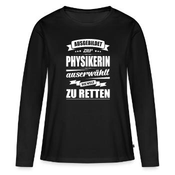 Ausgebildet Zur Physikerin Abschluss Bestanden - Frauen Premium Bio Langarmshirt - Schwarz - Vorne - Julia (174cm)