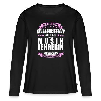 Musiklehrerin Abschied Lehrerin Erinnerung Lehrer - Frauen Premium Bio Langarmshirt - Schwarz - Vorne - Julia (174cm)