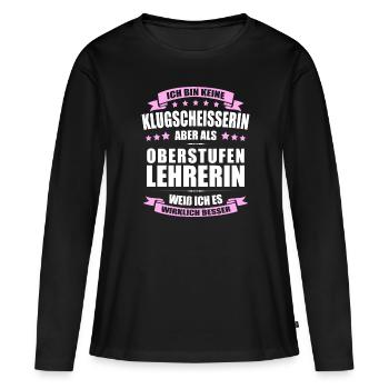 Oberstufenlehrerin Abschiedin Erinnerung - Frauen Premium Bio Langarmshirt - Schwarz - Vorne - Julia (174cm)
