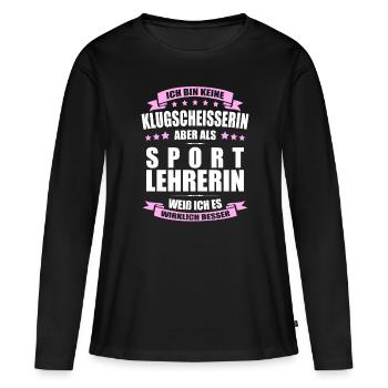 Sportlehrerin Abschied Lehrerin Erinnerung Lehrer - Frauen Premium Bio Langarmshirt - Schwarz - Vorne - Julia (174cm)
