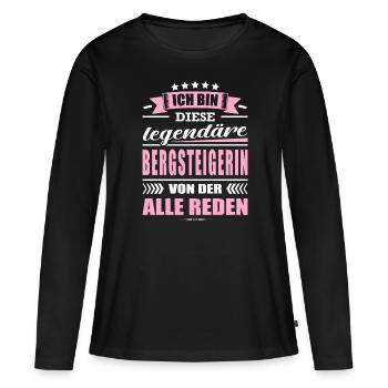 Ich Bin Diese Legendäre Bergsteigerin Klettern - Frauen Premium Bio Langarmshirt - Schwarz - Vorne - Julia (174cm)