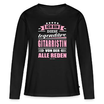Ich Bin Diese Legendäre Gitarristin Musikerin - Frauen Premium Bio Langarmshirt - Schwarz - Vorne - Julia (174cm)