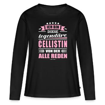 Ich Bin Diese Legendäre Cellistin Musikerin - Frauen Premium Bio Langarmshirt - Schwarz - Vorne - Julia (174cm)