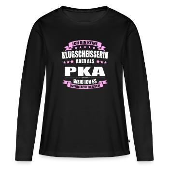 Ich Bin Keine Klugscheisserin PKA Apotheke - Frauen Premium Bio Langarmshirt - Schwarz - Vorne - Julia (174cm)