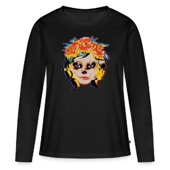 Day Of The Dead - Frauen Premium Bio Langarmshirt - Schwarz - Vorne - Julia (174cm)