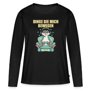 Clavier Gamer Design Drôle Cadeau Parfait - T-shirt manches longues Premium bio Femme - noir - Devant - Julia (174cm)