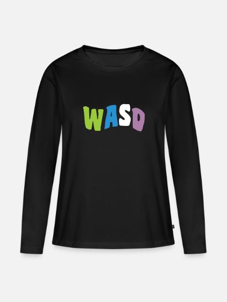 Groovy WASD Gaming - Frauen Premium Bio Langarmshirt - Schwarz