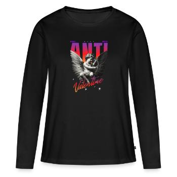 Anti Valentine Streetwear - Frauen Premium Bio Langarmshirt - Schwarz - Vorne - Julia (174cm)