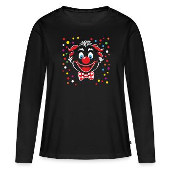 Carnaval drôle - T-shirt manches longues Premium bio Femme - noir - Devant - Julia (174cm)