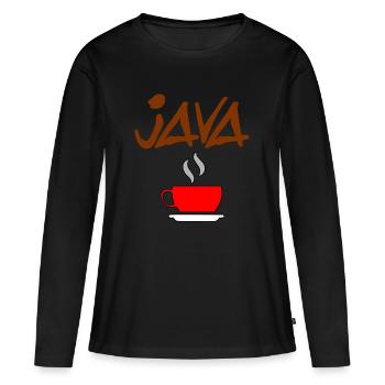 java kaffee - Frauen Premium Bio Langarmshirt - Schwarz - Vorne - Julia (174cm)