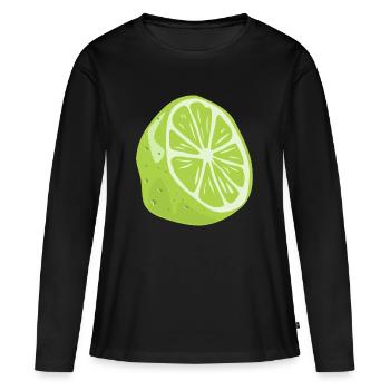LIME ARE THE BEST - Women's Premium Organic Long Sleeve Shirt - black - Front - Julia (174cm)