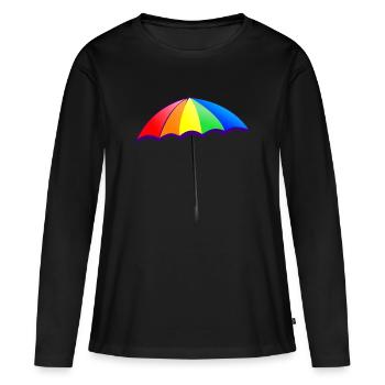 parasol - T-shirt manches longues Premium bio Femme - noir - Devant - Julia (174cm)