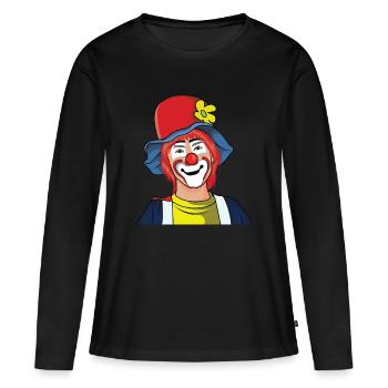 Clown - T-shirt manches longues Premium bio Femme - noir - Devant - Julia (174cm)