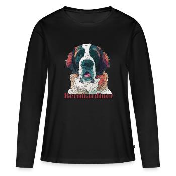 St. bernard - Women's Premium Organic Long Sleeve Shirt - black - Front - Julia (174cm)