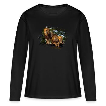 les Lions - T-shirt manches longues Premium bio Femme - noir - Devant - Julia (174cm)