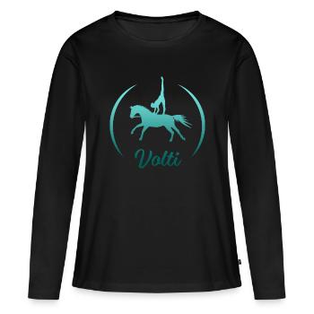 Volti Pferdesport Voltigieren by TinaShirts - Frauen Premium Bio Langarmshirt - Schwarz - Vorne - Julia (174cm)
