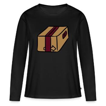 Paket Zusteller Sendung Lieferung Paketbote Post - Frauen Premium Bio Langarmshirt - Schwarz - Vorne - Julia (174cm)