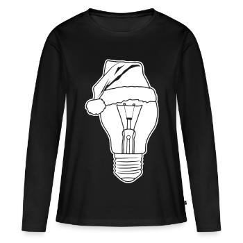 Lampe mit Weihnachtshut - Frauen Premium Bio Langarmshirt - Schwarz - Vorne - Julia (174cm)