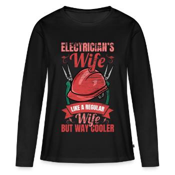 Technicien en électronique - T-shirt manches longues Premium bio Femme - noir - Devant - Julia (174cm)
