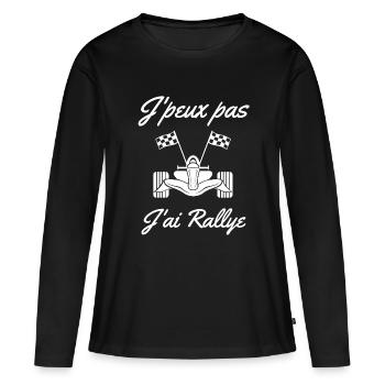 rallye, fan de rallye, course automobile - T-shirt manches longues Premium bio Femme - noir - Devant - Julia (174cm)