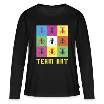 L'équipe Ant - T-shirt manches longues Premium bio Femme - noir - Devant - Julia (174cm)
