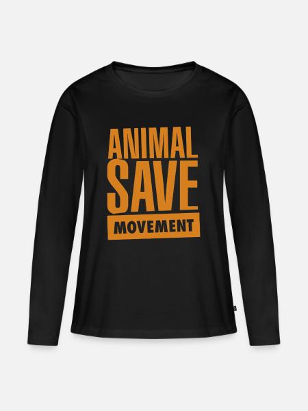 Animal Save Movement Orange - Frauen Premium Bio Langarmshirt - Schwarz