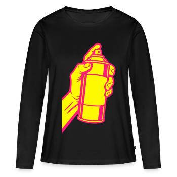 Graffiti Spray Can Pop Art - Women's Premium Organic Long Sleeve Shirt - black - Front - Julia (174cm)