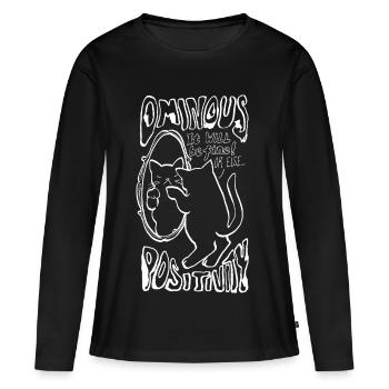 POSITIVITÉ OMINEUSE - T-shirt manches longues Premium bio Femme - noir - Devant - Julia (174cm)