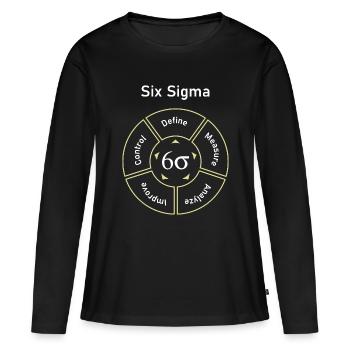 Six Sigma Prozess: Definieren, Messen - Frauen Premium Bio Langarmshirt - Schwarz - Vorne - Julia (174cm)