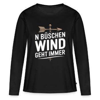 Le vent des buissons de N dit toujours pour les marins - T-shirt manches longues Premium bio Femme - noir - Devant - Julia (174cm)