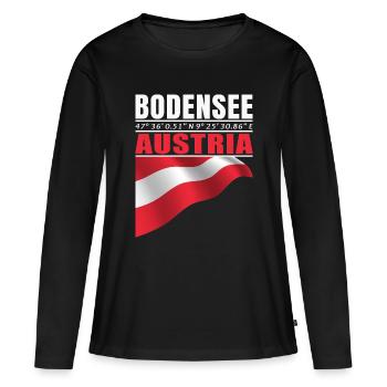 Lac de Constance - T-shirt manches longues Premium bio Femme - noir - Devant - Julia (174cm)