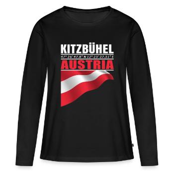 Kitzbühel - T-shirt manches longues Premium bio Femme - noir - Devant - Julia (174cm)