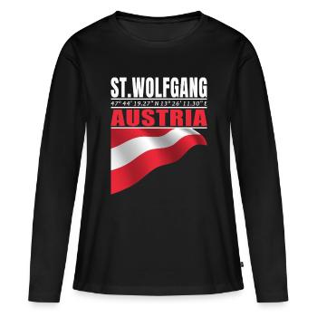 Saint-Wolfgang - T-shirt manches longues Premium bio Femme - noir - Devant - Julia (174cm)