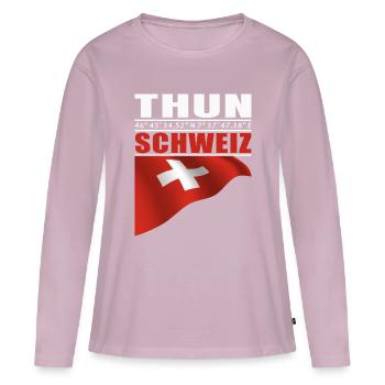 Thon - T-shirt manches longues Premium bio Femme - rose poudré - Devant - Julia (174cm)