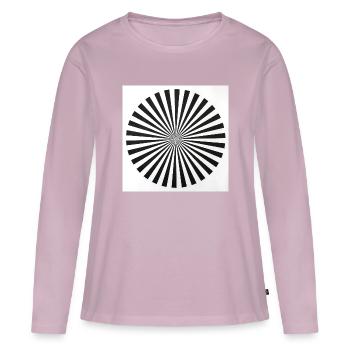 Radial Optical Illusion - Women's Premium Organic Long Sleeve Shirt - dusky pink - Front - Julia (174cm)