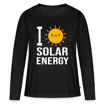 Solar Nachhaltigkeit Erneuerbare Energien - Frauen Premium Bio Langarmshirt - Schwarz - Vorne - Julia (174cm)