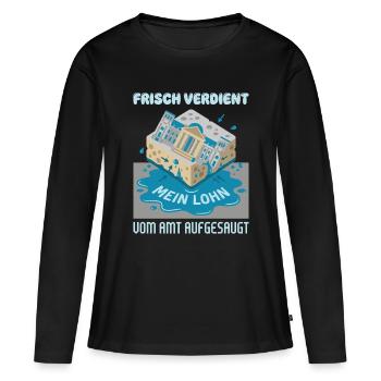 Fraîchement mérité d’être absorbé par le bureau - T-shirt manches longues Premium bio Femme - noir - Devant - Julia (174cm)