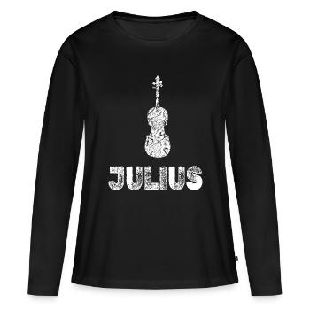 Conception - T-shirt manches longues Premium bio Femme - noir - Devant - Julia (174cm)