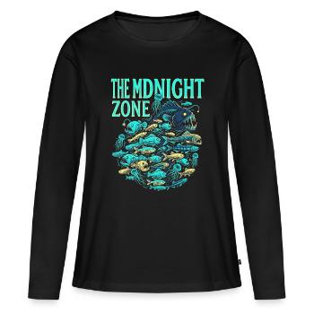 Minuit Pacifique - T-shirt manches longues Premium bio Femme - noir - Devant - Julia (174cm)