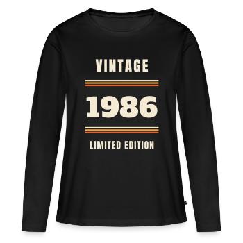 Vintage 1986 - Cadeau vintage pour le 40e anniversaire - T-shirt manches longues Premium bio Femme - noir - Devant - Julia (174cm)