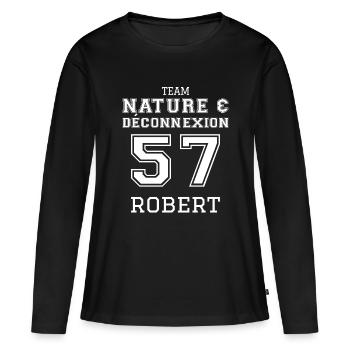 Team Nature Deconnexion 57 Robert T-Shirt Cadea... - T-shirt manches longues Premium bio Femme - noir - Devant - Julia (174cm)