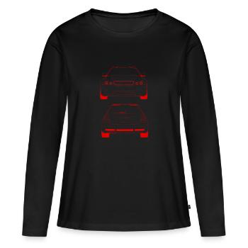 Voiture de sport 2 - rouge - T-shirt manches longues Premium bio Femme - noir - Devant - Julia (174cm)