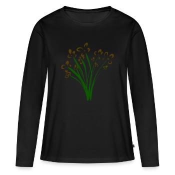 Les bouquets de fleurs - T-shirt manches longues Premium bio Femme - noir - Devant - Julia (174cm)