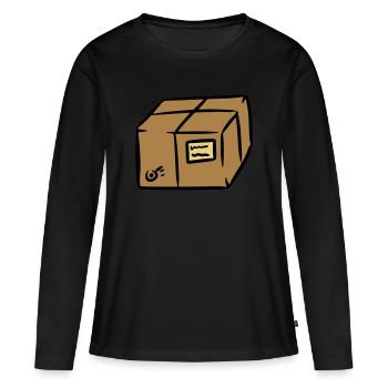 Paket package paquet Paketpost postman Sendung - Frauen Premium Bio Langarmshirt - Schwarz - Vorne - Julia (174cm)