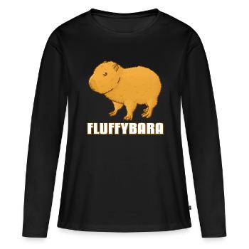 Capybara moelleux - T-shirt manches longues Premium bio Femme - noir - Devant - Julia (174cm)