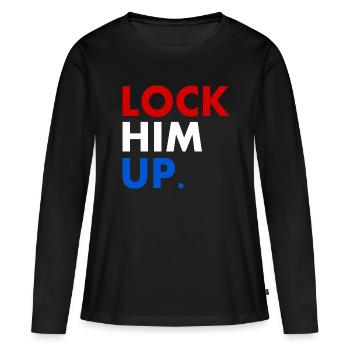 Lock him up - T-shirt manches longues Premium bio Femme - noir - Devant - Julia (174cm)