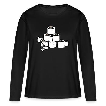 PQ Tour pyramide de corona Hamsters pandémie - T-shirt manches longues Premium bio Femme - noir - Devant - Julia (174cm)