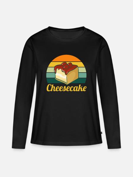 Käsekuchen Vintage - Frauen Premium Bio Langarmshirt - Schwarz