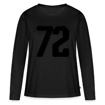 72 Zahl Trikot - Frauen Premium Bio Langarmshirt - Schwarz - Vorne - Julia (174cm)