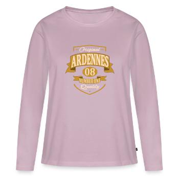 Ardennes - T-shirt manches longues Premium bio Femme - rose poudré - Devant - Julia (174cm)